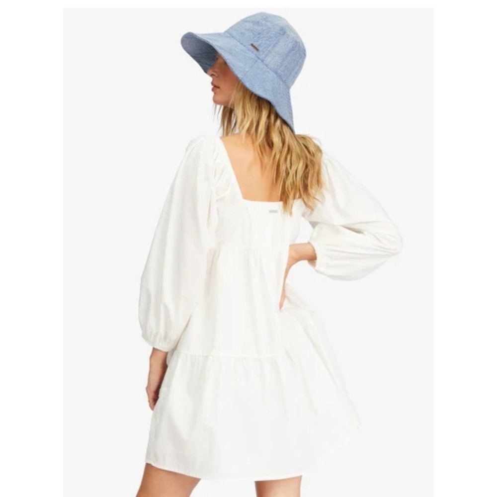 $69 S Billabong 100 cotton dress Love Crush salt white long sleeve babydoll love